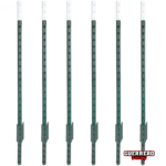 6ft Heavy Duty Galvanized T-Post Green With White Tip